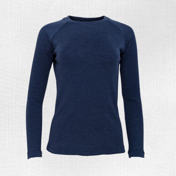 Dámske tričko z merino vlny hrubé Lehota - modrý melír 250g