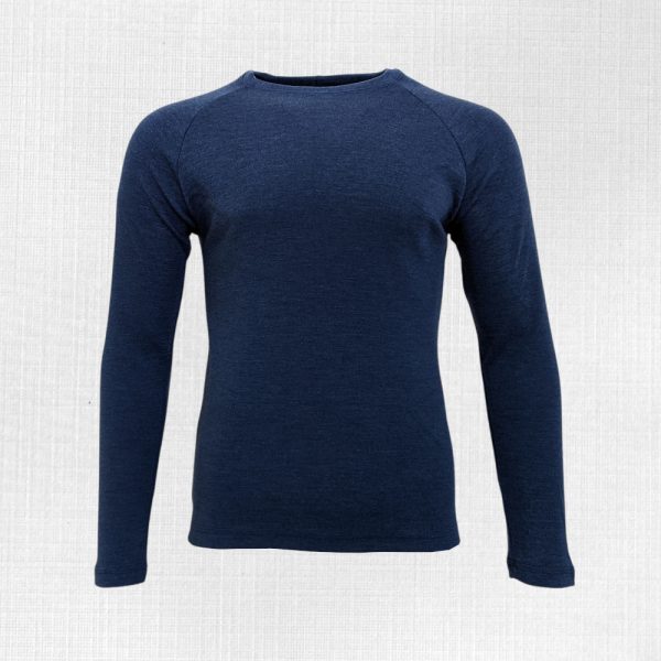 Hrubšie pánske merino tričko Liesek - modrý melír 250g