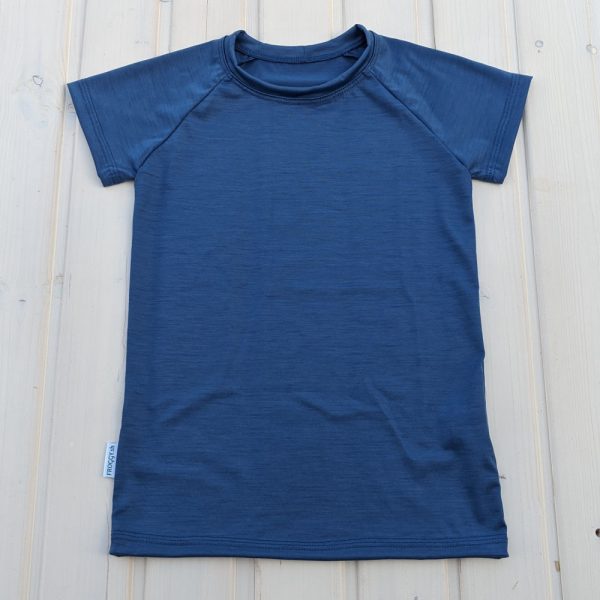 Detské merino tričko Gemer - oceľová modrá
