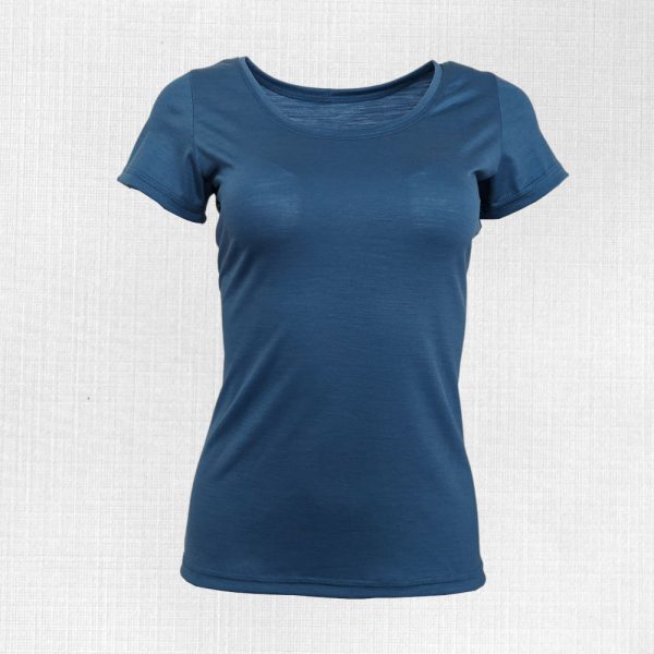 Termo tričko dámske 100% merino vlna oceľová modrá