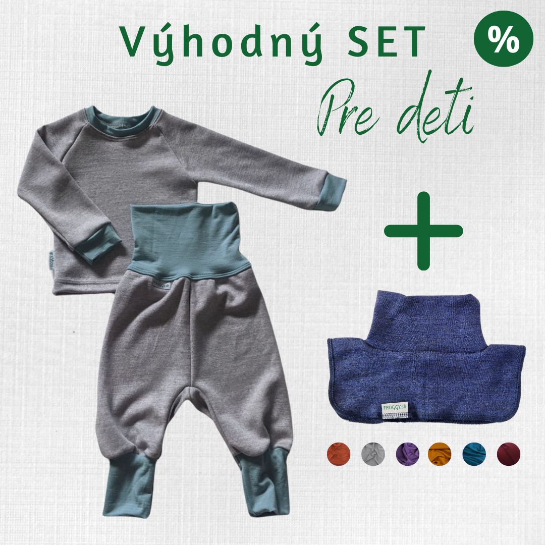 Merino termoprádlo rastúci set pre bábätká Dubovec