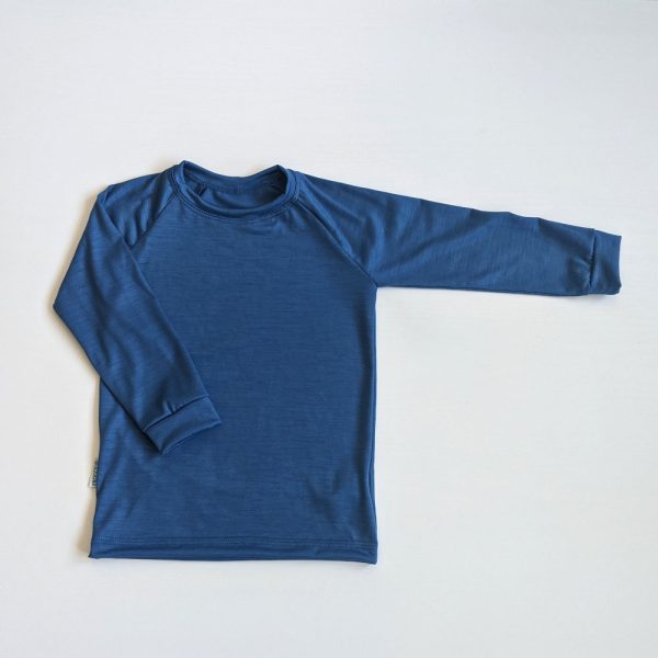 Termo tričko pre deti z vlny modré