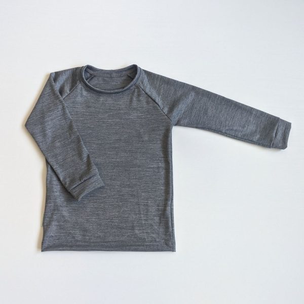 Funkčné merino tričko detské sivý melír