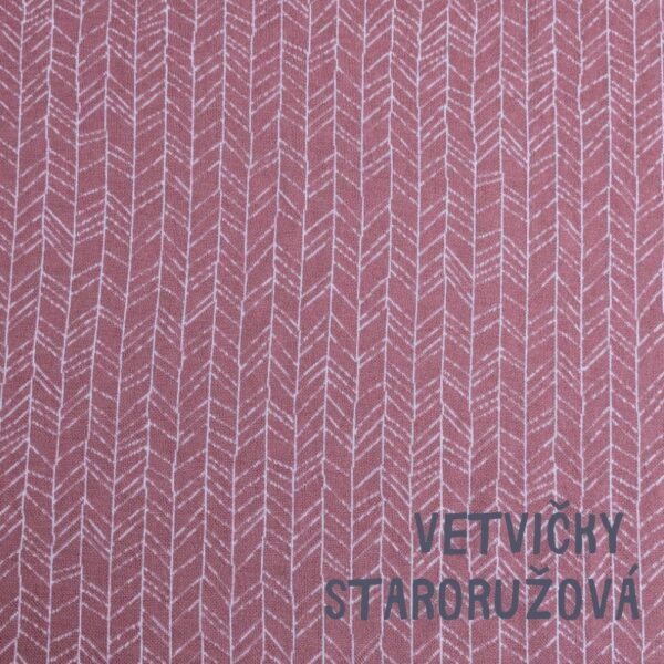 100% merino vzorované - vetvičky - staroružová