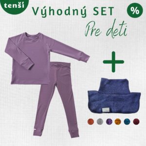 Tenší merino set s nákrčníkom pre deti