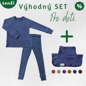 Vlnený tenší detský merino set