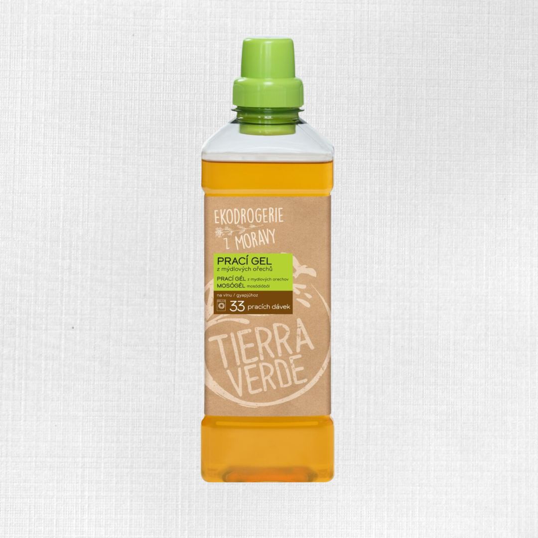 Prací gél z mydlových orechov na merino vlnu Yellow & Blue – 1000ml