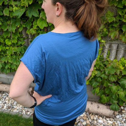 Dámske streetwear merino tričko - oceľová modrá