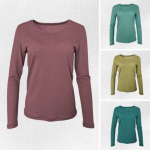 Dámske tričko dlhý rukáv merino tencel konope