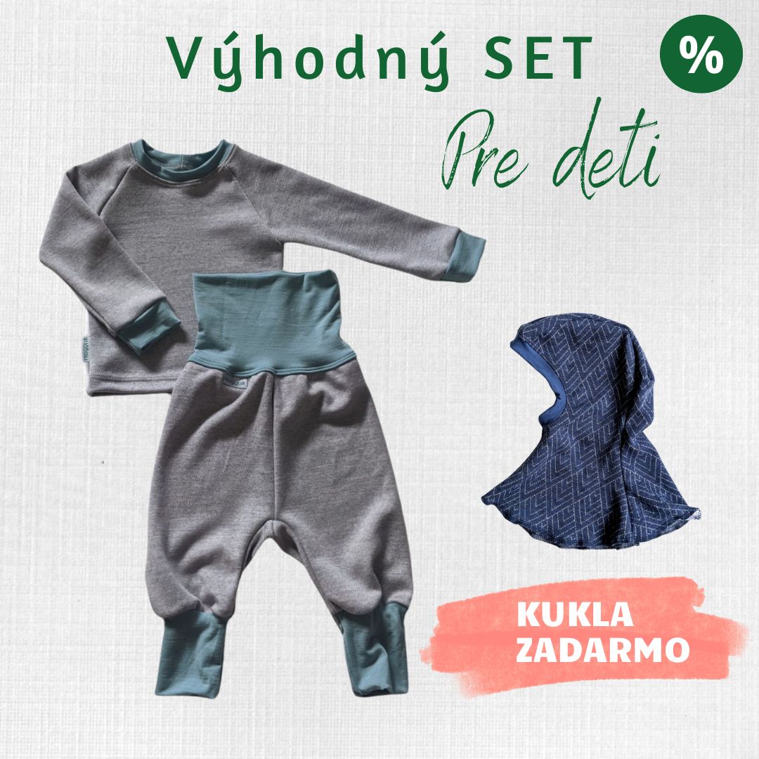 Merino termoprádlo rastúci set pre bábätká Dubovec