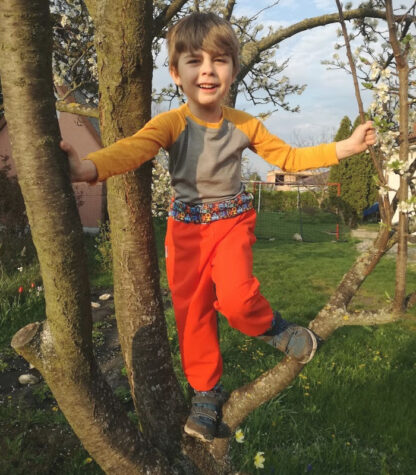 Merino nohavice pre deti oranžové