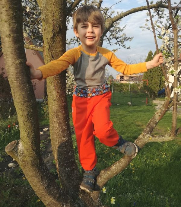 Merino nohavice pre deti oranžové