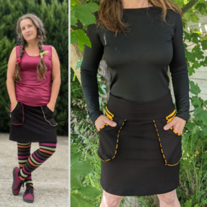 Dámska merino sukňa Kyčerka s vreckami