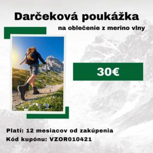 darčeková poukážka na oblečenie z merino vlny