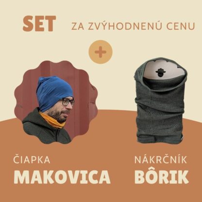 Merino set - čiapka Makovica - nákrčník Bôrik
