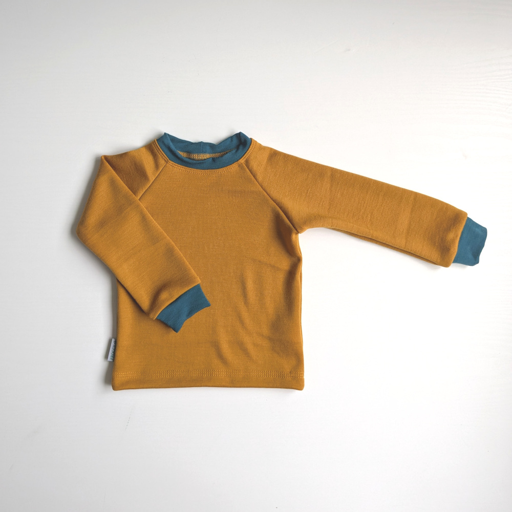 Horčicové tričko z merino vlny