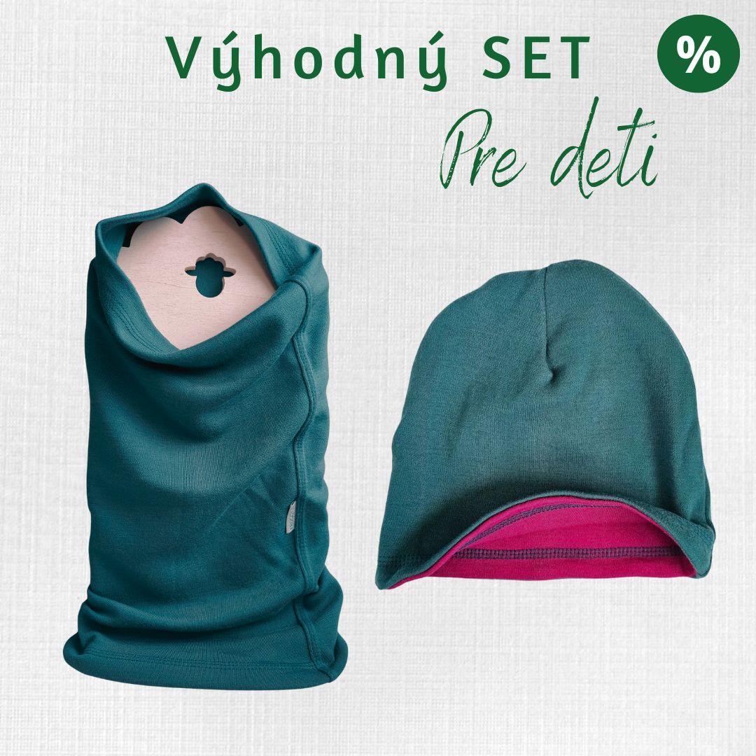 Merino set – detská čiapka Kečka a nákrčník Bôrik