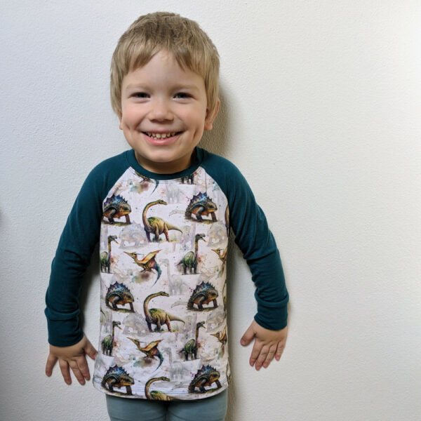 Detské merino tričko dinosaury