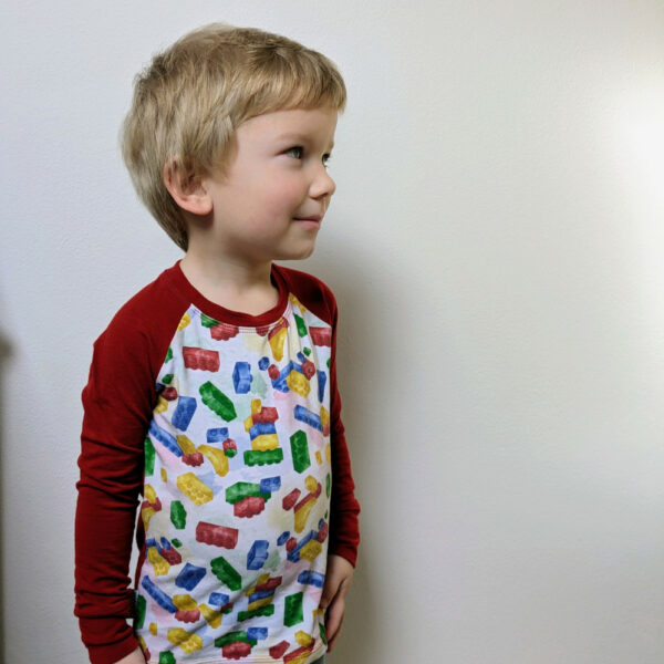 Detské merino tričko vzor lego