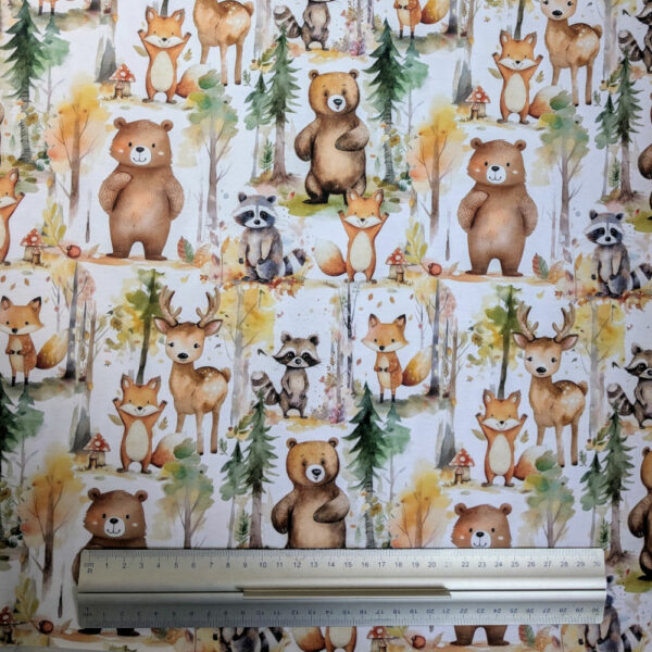 Merino tričko Machnáč - vzor lesné zvieratká