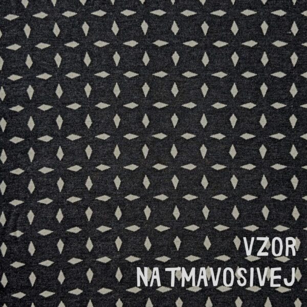 Žakárový tmavosivý úplet - 100% merino vlna