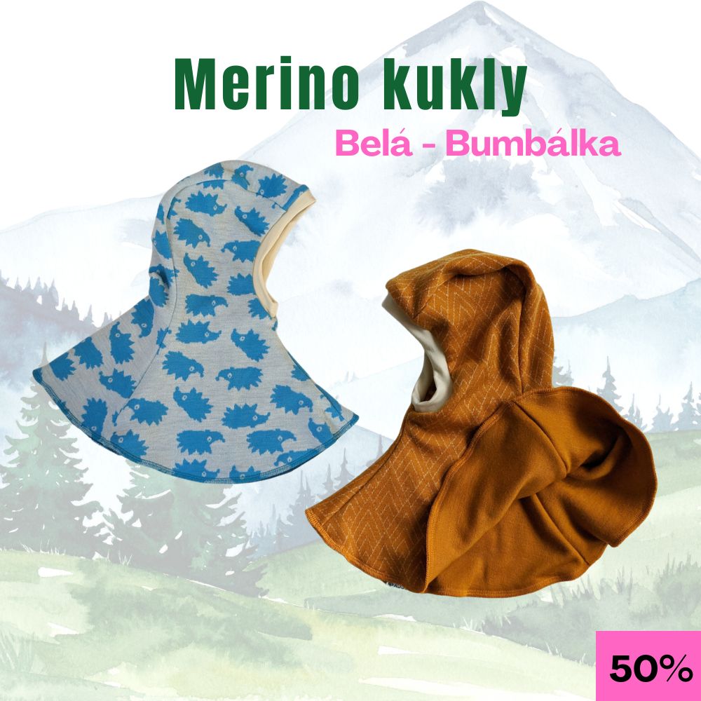 Detská merino kukla Belá a Bumbálka – 2 vrstvová