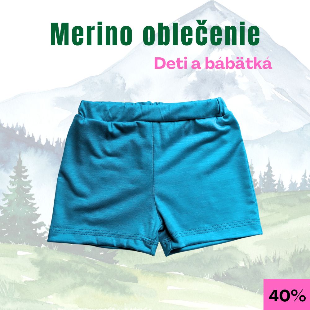 Merino kraťase pre bábätká Grúniky