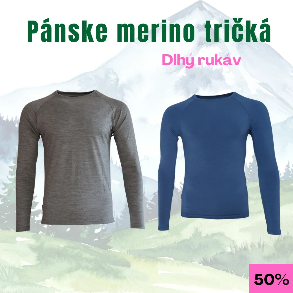 Pánske merino tričká – dlhý rukáv