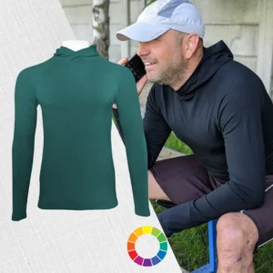 Pružné merino tričko s kapucňou pánske